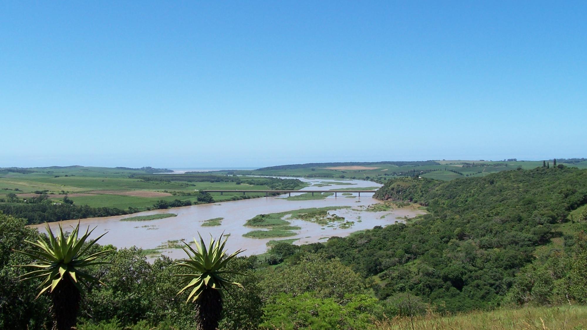The Thukela river estuary and coastal forest at Tugela Mouth